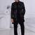Black velet embroidered indo western for mens