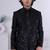 Black silk embroidered indo western for mens