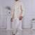 Cream silk embroidered indo western for mens