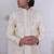 Cream silk embroidered indo western for mens