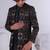Black silk embroidered indo western for mens