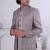 Brown silk embroidered indo western for mens