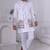 White silk embroidered indo western for mens