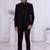 Blak silk embroidered bandhgala for mens