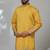 Yellow shimmer embroidered kurta pajama for mens