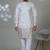 White silk embroidered kurta pajama for mens