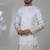 White silk embroidered kurta pajama for mens