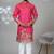 Pink shimmer embroidered kurta pajama for mens