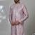 Pink blended cotton embroidered kurta pajama for mens
