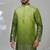 Green shimmer embroidered kurta pajama for mens