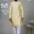 Yellow blended cotton embroidered kurta pajama for mens