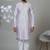 Pink blended cotton embroidered kurta pajama for mens