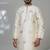 White silk embroidered kurta pajama for mens