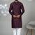 Red blended cotton embroidered kurta pajama for mens