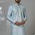 Sky blended cotton embroidered kurta pajama for mens