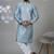 Sky blended cotton embroidered kurta pajama for mens