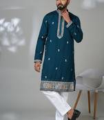 Rama silk embroidered kurta pajama for mens