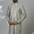 Green blended cotton embroidered kurta pajama for mens