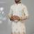 White shimmer embroidered kurta pajama for mens