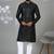 Black silk embroidered kurta pajama for mens