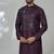 Red blended cotton embroidered kurta pajama for mens