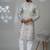 Grey silk embroidered kurta pajama for mens