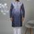 Blue silk embroidered kurta pajama for mens