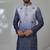 Blue silk embroidered kurta pajama for mens
