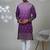Purple blended cotton embroidered kurta pajama for mens