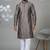 Grey satin embroidered kurta pajama for mens