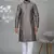 Grey satin embroidered kurta pajama for mens