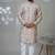 Grey blended cotton embroidered kurta pajama for mens