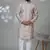 Grey blended cotton embroidered kurta pajama for mens