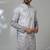 Grey silk embroidered kurta pajama for mens