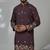 brown shimmer embroidered kurta pajama for mens