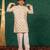Boys georgette mirror work off-white kurta with white pant