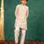 Boys georgette mirror work off-white kurta with white pant