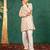 Boys georgette mirror work off-white kurta with white pant