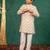 Boys georgette mirror work off-white kurta with white pant