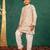 Boys georgette mirror work off-white kurta with white pant