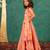 Girls pink salmon coloured mirror handworked top and mirror embroidered georgette lehenga with dupatta