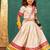 Girls off-white elbow sleeve top and lehenga with georgette dupatta