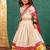 Girls off-white elbow sleeve top and lehenga with georgette dupatta