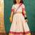 Girls off-white elbow sleeve top and lehenga with georgette dupatta
