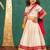 Girls off-white elbow sleeve top and lehenga with georgette dupatta