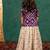 Girls handworked dark purple top and off-white lehenga