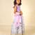 Girls hand embroidered duck top and moonga digital printed lehenga with dupatta