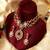 Gold plated red stone kundan necklace set
