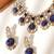 Gold plated blue stone kundan necklace set