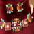 Gold plated multicolor kundan necklace set